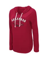 Women's Colosseum Cardinal Arkansas Razorbacks My Lover Lightweight Hooded Long Sleeve T-shirt