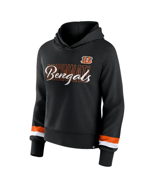 Women's Starter Black Cincinnati Bengals Bump And Run Long Sleeve Hoodie  T-Shirt