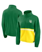 Women's Fanatics Green Oregon Ducks Fleece Half-Zip Jacket