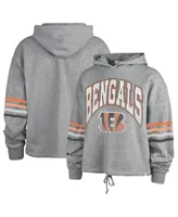 Women's '47 Brand Heather Gray Distressed Cincinnati Bengals Upland Bennett Pullover Hoodie