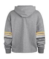 Women's '47 Brand Heather Gray Distressed Pittsburgh Steelers Upland Bennett Pullover Hoodie