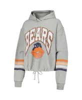 Women's '47 Brand Heather Gray Distressed Chicago Bears Upland Bennett Pullover Hoodie