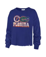 Women's '47 Brand Royal Distressed Florida Gators Bottom Line Parkway Long Sleeve T-shirt