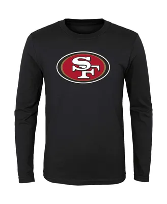 Big Boys Black San Francisco 49ers Primary Logo Long Sleeve T-shirt