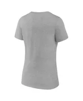 Women's Fanatics Heather Gray Oregon Ducks Basic Arch V-Neck T-shirt