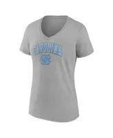 Women's Fanatics Heather Gray North Carolina Tar Heels Evergreen Campus V-Neck T-shirt