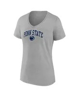 Women's Fanatics Heather Gray Penn State Nittany Lions Evergreen Campus V-Neck T-shirt