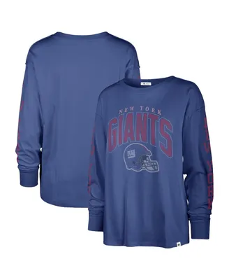 Women's '47 Brand Royal Distressed New York Giants Tom Cat Long Sleeve T-shirt