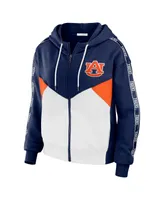 Women's Wear by Erin Andrews Navy Auburn Tigers Colorblock Full-Zip Hoodie Jacket