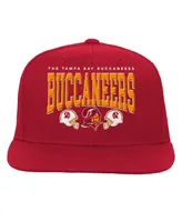 Youth Boys and Girls Mitchell & Ness Red Tampa Bay Buccaneers Champ Stack Flat Brim Snapback Hat