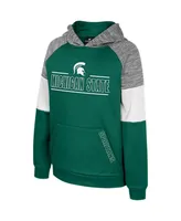 Big Boys Colosseum Green Michigan State Spartans Live Hardcore Raglan Pullover Hoodie