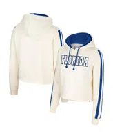 Women's Colosseum Cream Florida Gators Perfect Date Cropped Pullover Hoodie