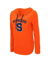 Women's Colosseum Orange Syracuse My Lover Lightweight Hooded Long Sleeve T-shirt