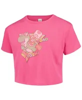 Big Girls Mad Engine Pink Nintendo Yoshi and Toad Cropped T-shirt