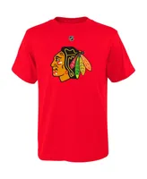 Big Boys Connor Bedard Red Chicago Blackhawks Name and Number T-shirt