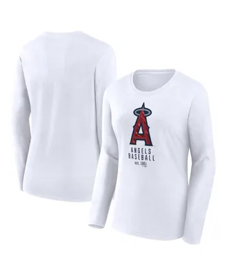Women's Fanatics White Los Angeles Angels Long Sleeve T-shirt