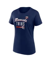 Women's Fanatics Navy Minnesota Twins Logo T-shirt