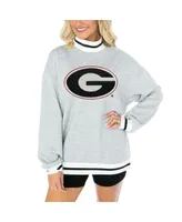 Women's Gameday Couture Ash Georgia Bulldogs It To Win Sporty Mock Neck Pullover Sweatshirt