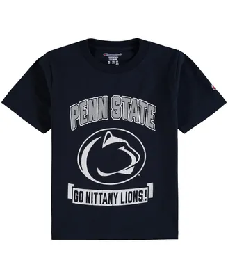 Big Boys Champion Navy Distressed Penn State Nittany Lions Strong Mascot T-shirt