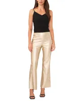 Vince Camuto Women's Pull-On Metallic Faux-Leather Flare Pants