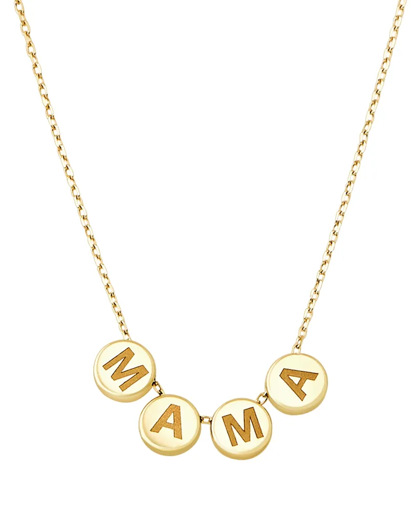Mama Four Disc Sliding Pendant Necklace in 10k Gold, 16" + 2" extender