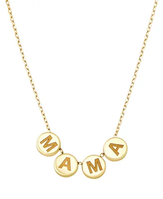 Mama Four Disc Sliding Pendant Necklace in 10k Gold, 16" + 2" extender