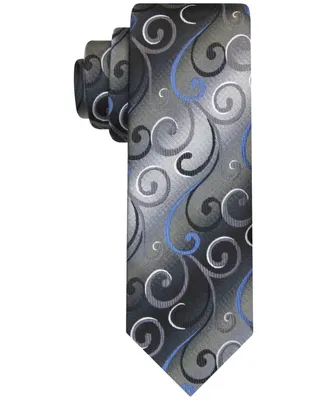Van Heusen Men's Shimmering Swirl Long Tie