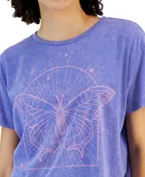Grayson Threads, The Label Juniors' Crewneck Short-Sleeve Butterfly Graphic T-Shirt
