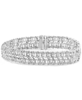 Diamond Leaf-Inspired Link Bracelet (1 ct. t.w.) in Sterling Silver