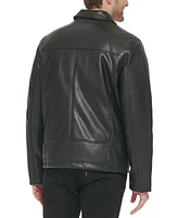 Cole Haan Men's Faux Leather Shirt Jacket