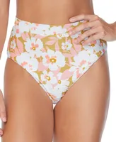 Raisins Juniors' Floral-Print Tropics High Waist Bikini Bottoms