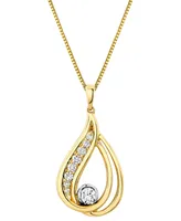 Sirena Diamond Double Loop Teardrop 18" Pendant Necklace (1/3 ct. t.w.) in 14k Two-Tone Gold - Two