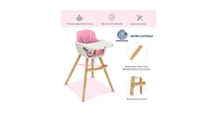Slickblue Girls Wooden 3 in 1 Convertible High chair with Cushion