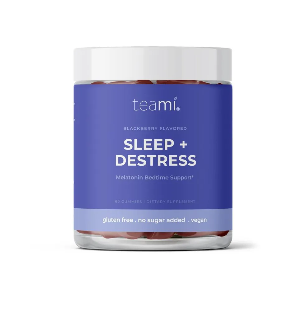 Teami Sleep + Destress - Melatonin Bedtime Support Gummy - 6.4 Oz, 60 Count