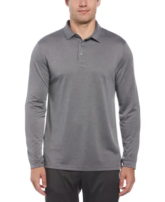 Pga Tour Men's Micro Birdseye Long Sleeve Golf Polo Shirt