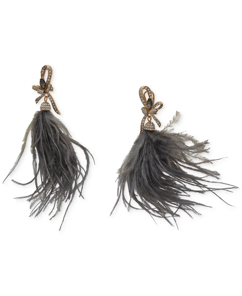 Discover more than 78 black feather drop earrings super hot