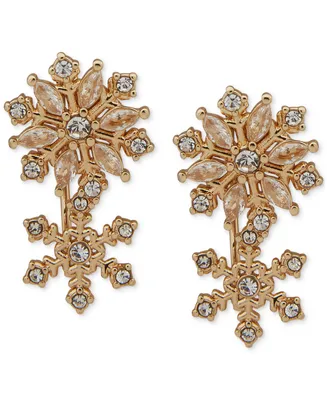 lonna & lilly Gold-Tone Crystal Snowflake Crawler Earrings