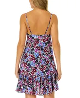 Anne Cole Women's Floral-Print Ruffle Cover-Up Dress