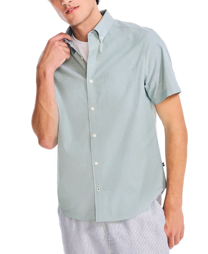 Nautica Men's Classic-Fit Short-Sleeve Solid Stretch Oxford Shirt