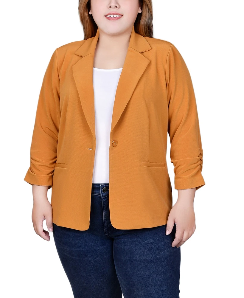 Ny Collection Plus 3/4 Sleeve Knit Ottoman Jacket