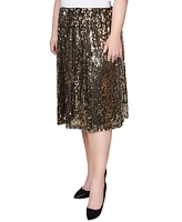 Ny Collection Plus Knee Length Sequined Skirt