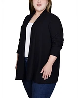 Ny Collection Plus Size Long Sleeve Swing Cardigan Sweater