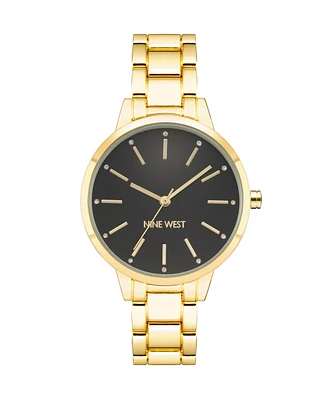 Nine West Women's Quartz Gold-Tone Alloy Link Bracelet Watch