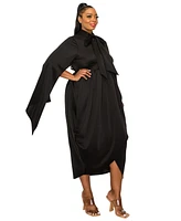 L I V D Plus Tina Tulip Hem Cape Sleeve Pocket Dress