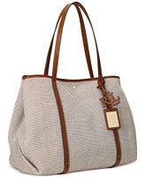 Lauren Ralph Lauren Emerie Canvas and Leather Extra Large Tote