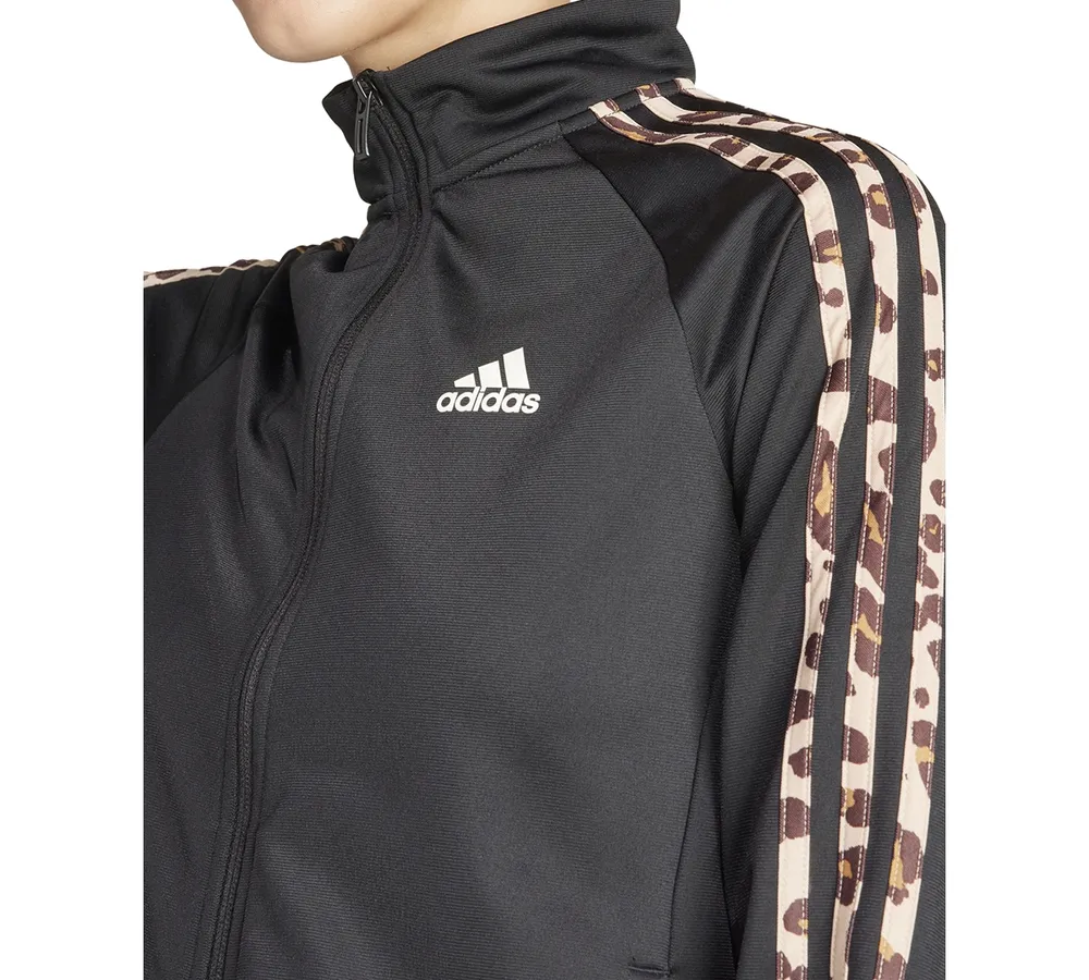 Adidas Women's Tricot Slim Printed 3-Stripe Track Jacket