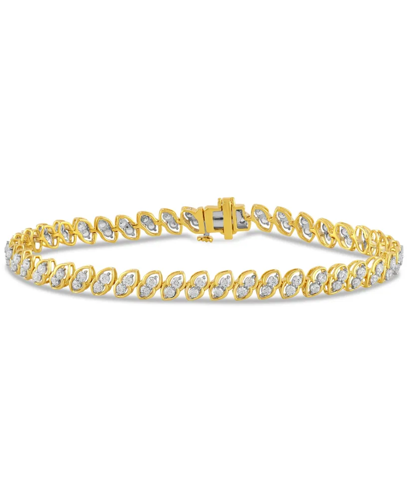 Diamond Two-Stone Link Bracelet (2 ct. t.w.) in 10k Gold