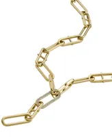 Fossil Heritage D-Link Glitz Gold-Tone Stainless Steel Y-Neck Necklace