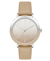 Nine West Women's Quartz Tan Faux Leather Band Watch, 36mm