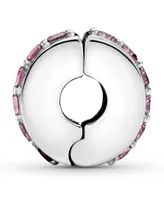 Pandora Cubic Zirconia Pink Sparkling Row Clip Charm